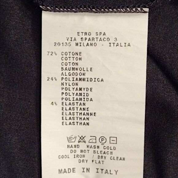 ETRO Burnout Cotton Blend V-Neck Mini Dress, 3/4 Sleeves, Size IT 44, US (8-10) - Picture 7 of 7